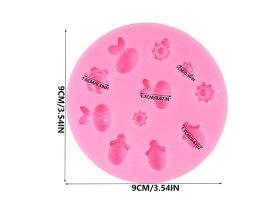 Molde silicona abejitas y flores